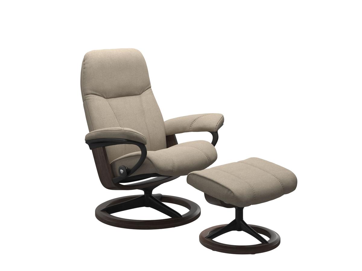 Stressless® Consul (M) Signature Base Recliner with Ottoman